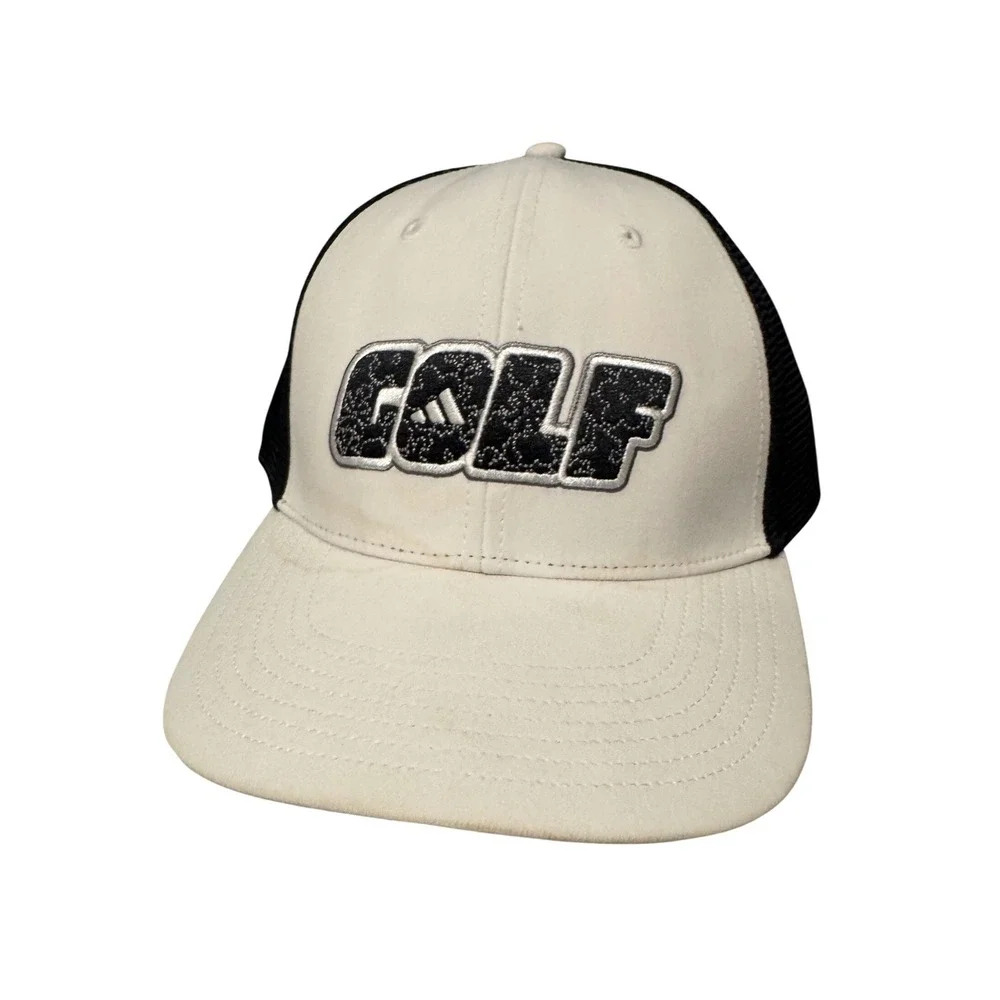 Adidas Golf Trucker Hat White Black Snapback Mesh Cap One Size OSFM